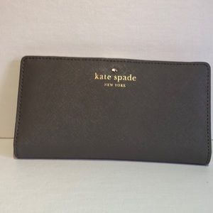 Kate Spade Slim Large Bifold Gray Wallet